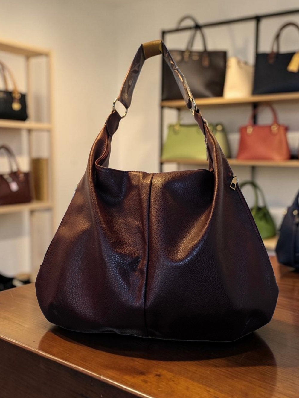 SALE!! Burgundy Hobo Large Capacity Bag with Gold Accents  NWOT